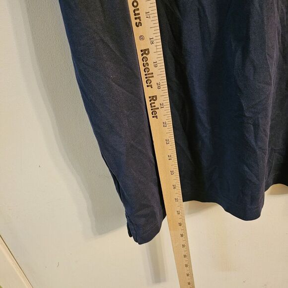 Travis Mathew Nash Polo Shirt Mens Large Navy Blue Striped Golf Performance - Picture 9 of 9